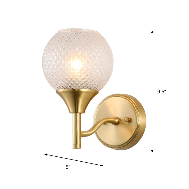 Spherical prism glass wall lamp minimalist single light brass wall lamp