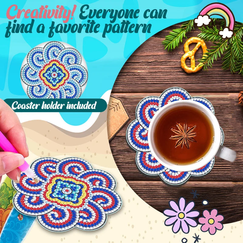 Diamond Crafts Coaster Diamond Painting Coaster (Mandala)