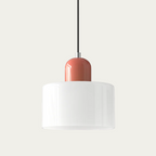 Glass light in subtle colors of the kitchen