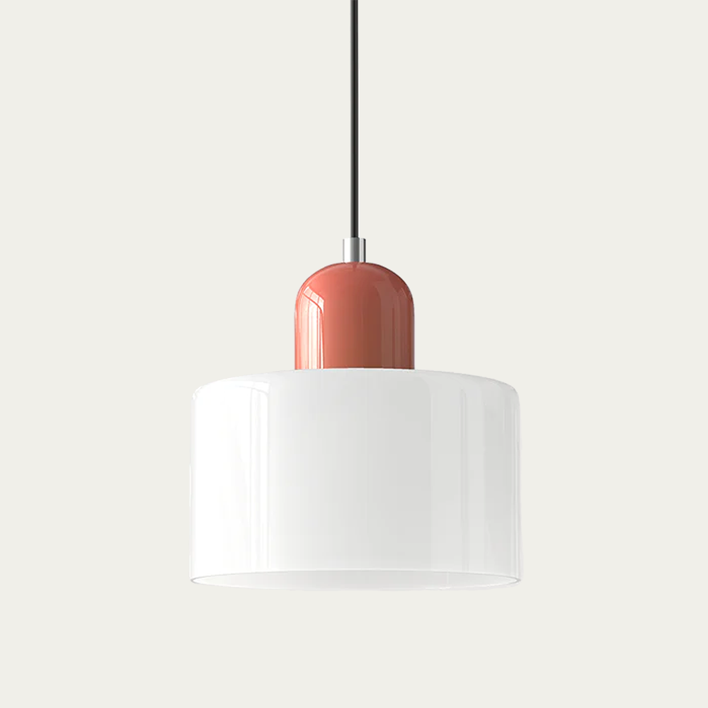 Glass light in subtle colors of the kitchen