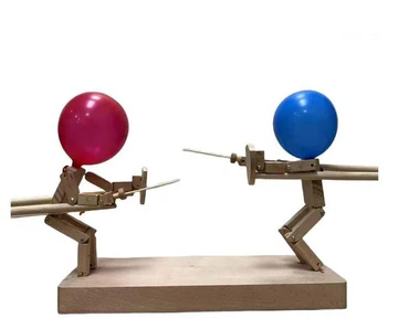 Wooden fencing puppets game