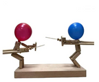 Wooden fencing puppets game