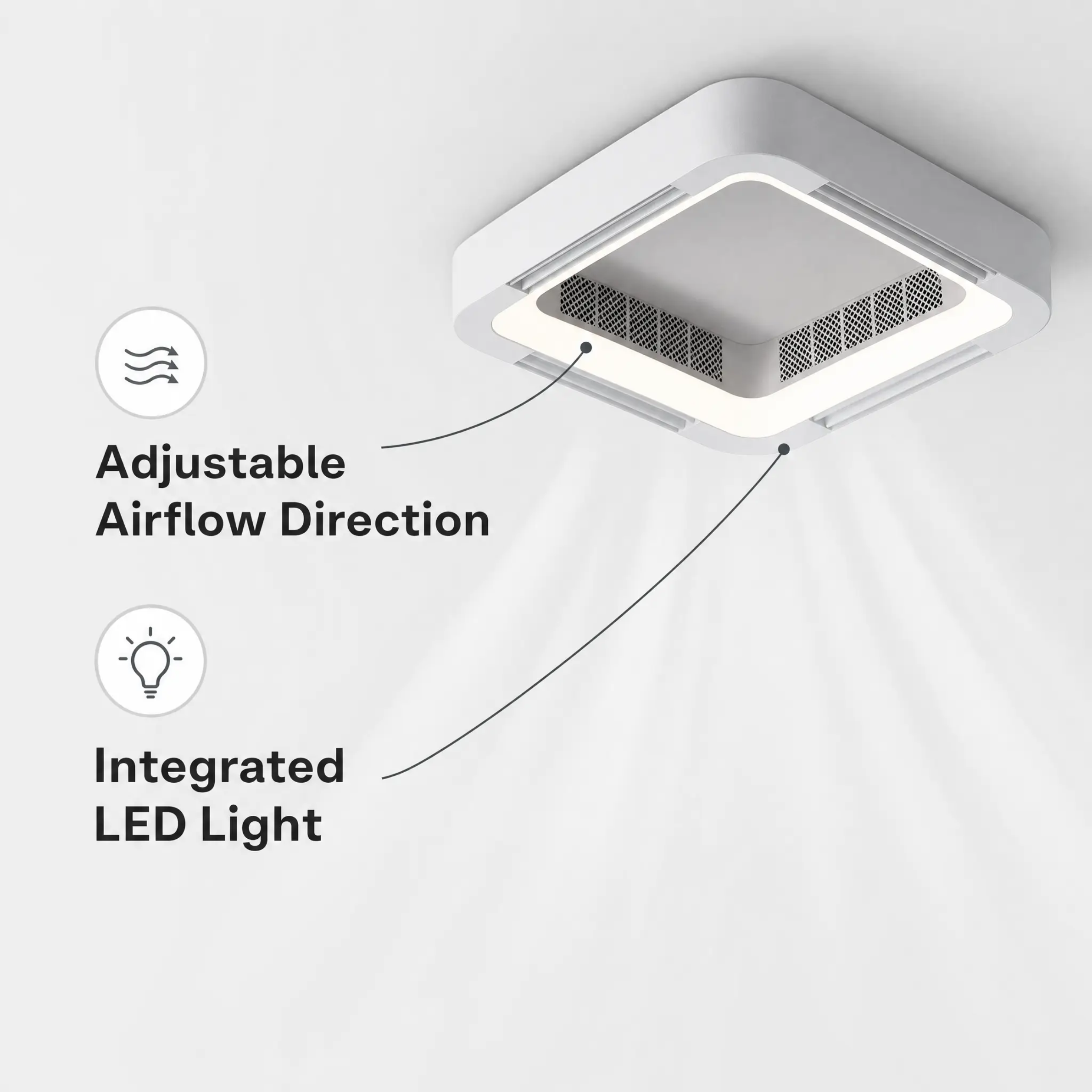 Modern Blade-less Ceiling Fan with LED Lighting and Chandelier