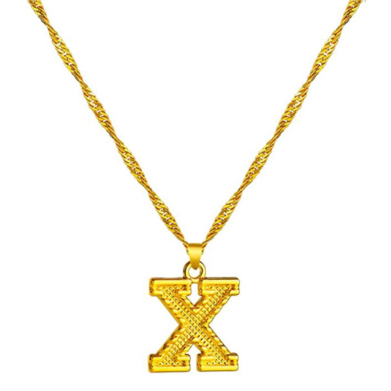 18K gold-plated initial letter necklace