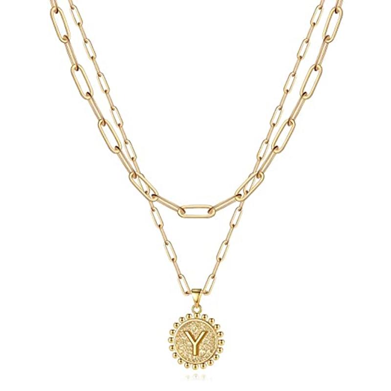Golden Initial Necklaces for Women