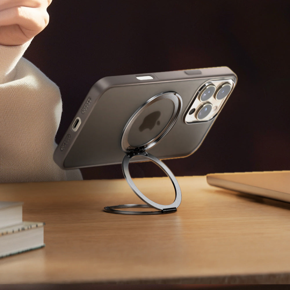 LuxuraGrip Tri-Fold MagSafe Stand | Elegant 3-in-1 phone ring, stand, and grip for ultimate convenience