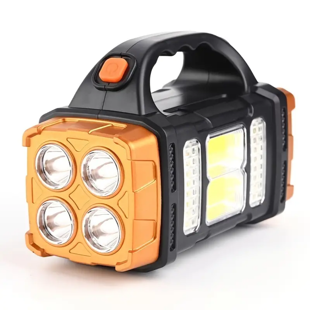 PowerBeam 4-in-1 Emergency Flashlight – Powerbank & Solar Energy for Survival in the Outdoors