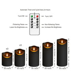 GlowLuxe Flameless LED Candles Set (9-piece) – With Remote Control and Glitter Finish
