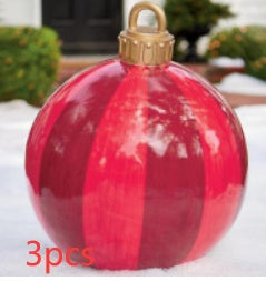 Inflatable Christmas Ball Outdoor Decoration 60cm – Weather Resistant PVC Christmas Decoration
