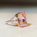 Three Stone Brilliant Cut Pink Ring