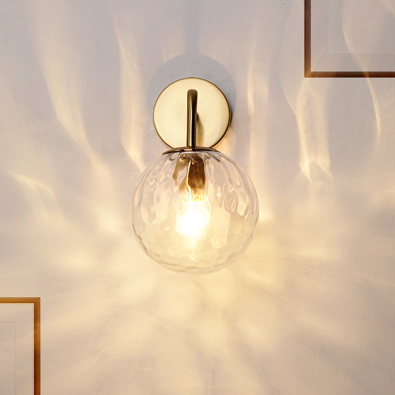 Wall Light Modern Glass Globe Sconce Gold Finish