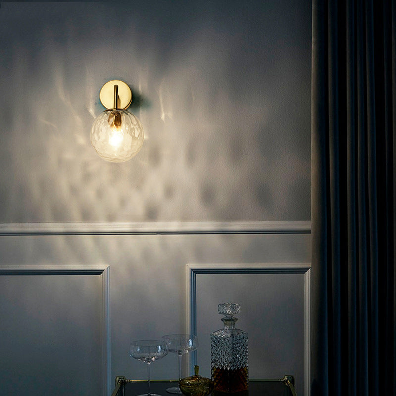 Wall Light Modern Glass Globe Sconce Gold Finish