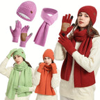 Winter Comfort Set – Knitted Beanie, Scarf and Gloves for Unisex