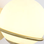 Single Wall Mounted Spherical Wall Light Contemporary Matte White Glass Brass Wall Light Fixture
