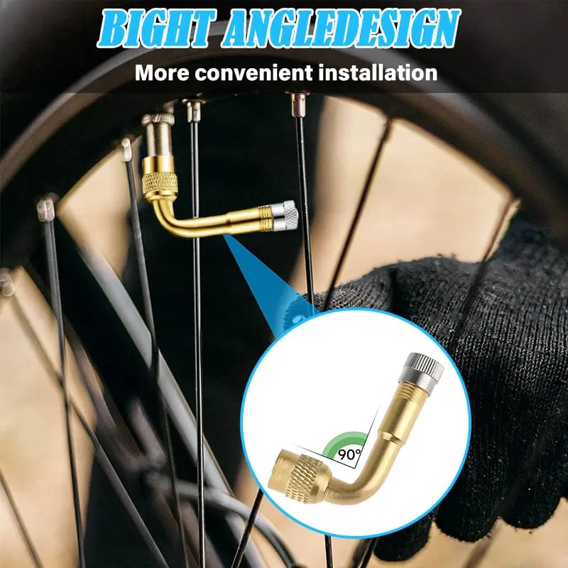 Angled Brass Valve Extensions for Vehicles