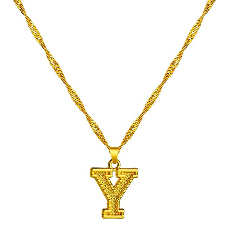18K gold-plated initial letter necklace
