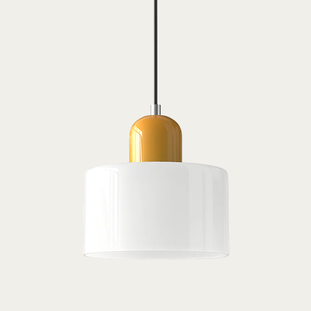 Glass light in subtle colors of the kitchen