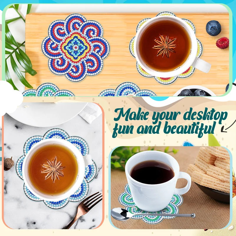 Diamond Crafts Coaster Diamond Painting Coaster (Mandala)