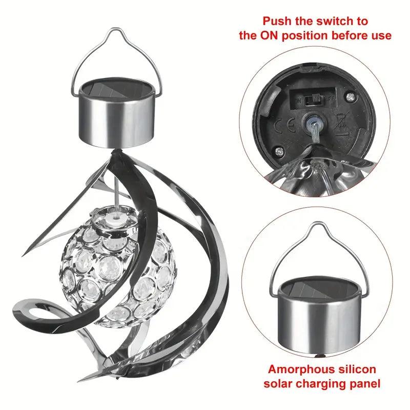 SolarWind Sound Light | Solar Wind Chime with Color Change | Weatherproof & Energy Saving | For Garden, Balcony & Terrace