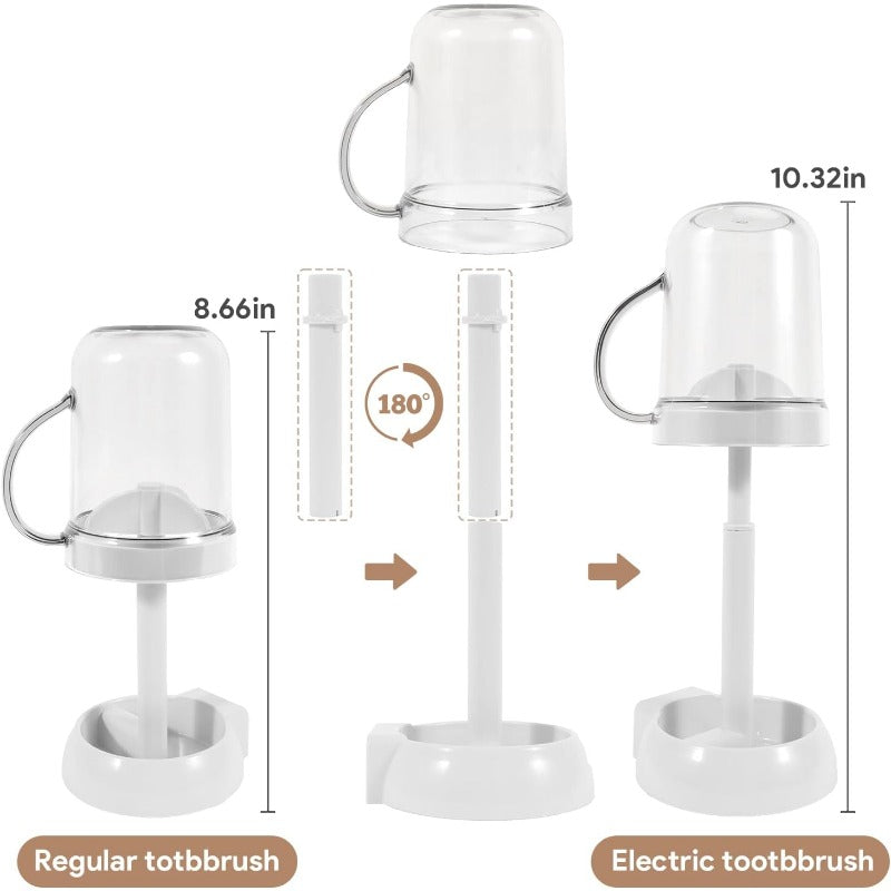 Toothbrush Holder with Dust Cover & Wash Cup
