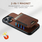 Leather phone case with card holder and MagSafe compatibility