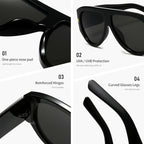 Oversized UV400 Aviator Sunglasses