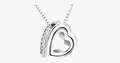 Double Heart Pendant - White Gold