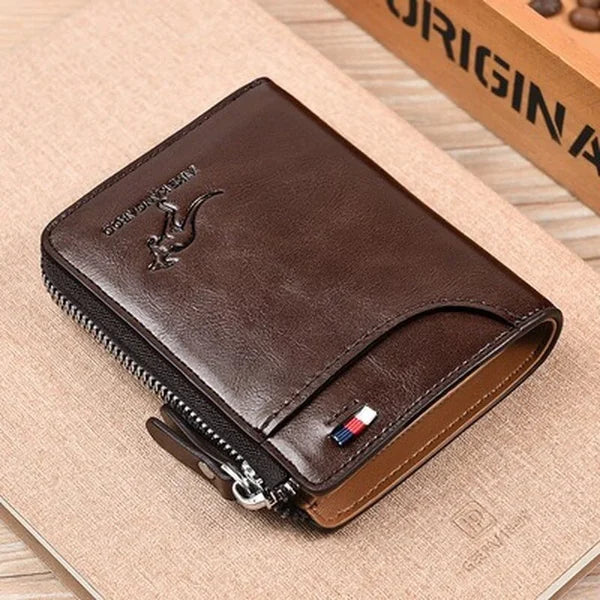 Men's multifunctional RFID-blocking, waterproof and durable PU leather wallet for men