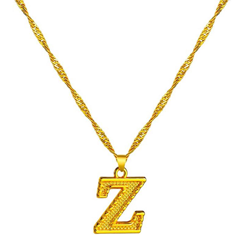 18K gold-plated initial letter necklace