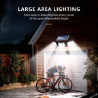 Solar LED floodlight with motion sensor – 3-beam outdoor lighting for garden, yard, and garage