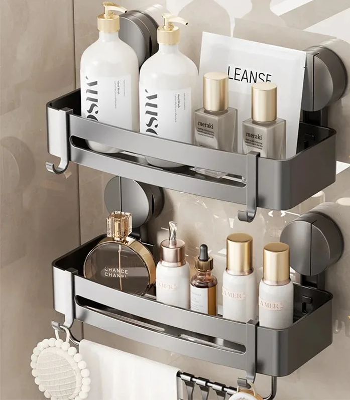 AquaGrip – Luxury Suction Cup Bath Shelf without Drilling