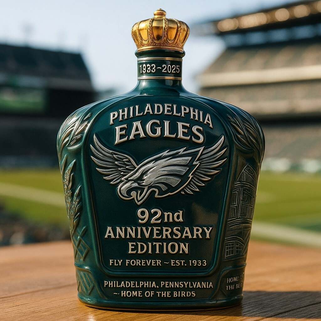 Philadelphia Eagles 92nd Anniversary Whiskey Bottle