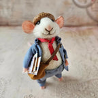 Handmade felt mouse | Christmas decoration & gift idea | Needle felted from wool & fabric | Sustainable