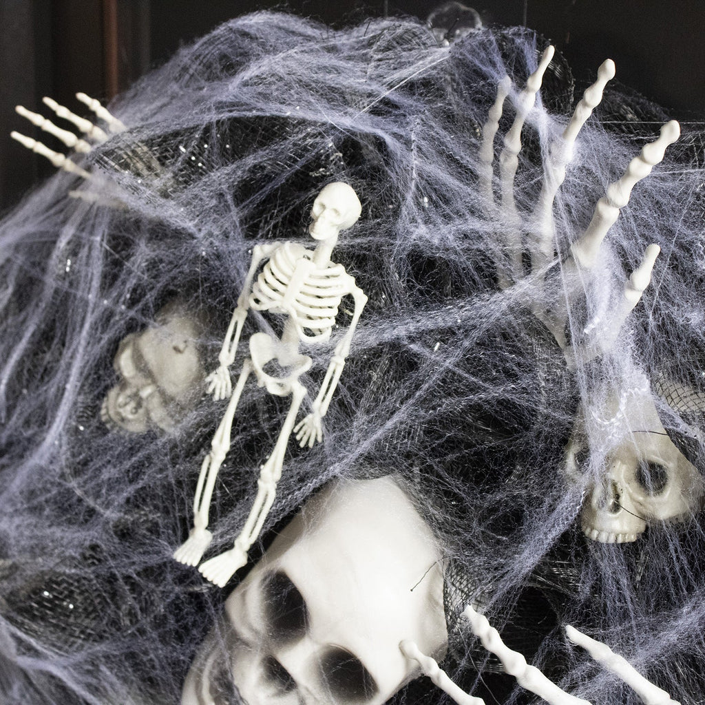 Halloween Wreath – Mesh Skull Garland for Door and Wall Decoration
