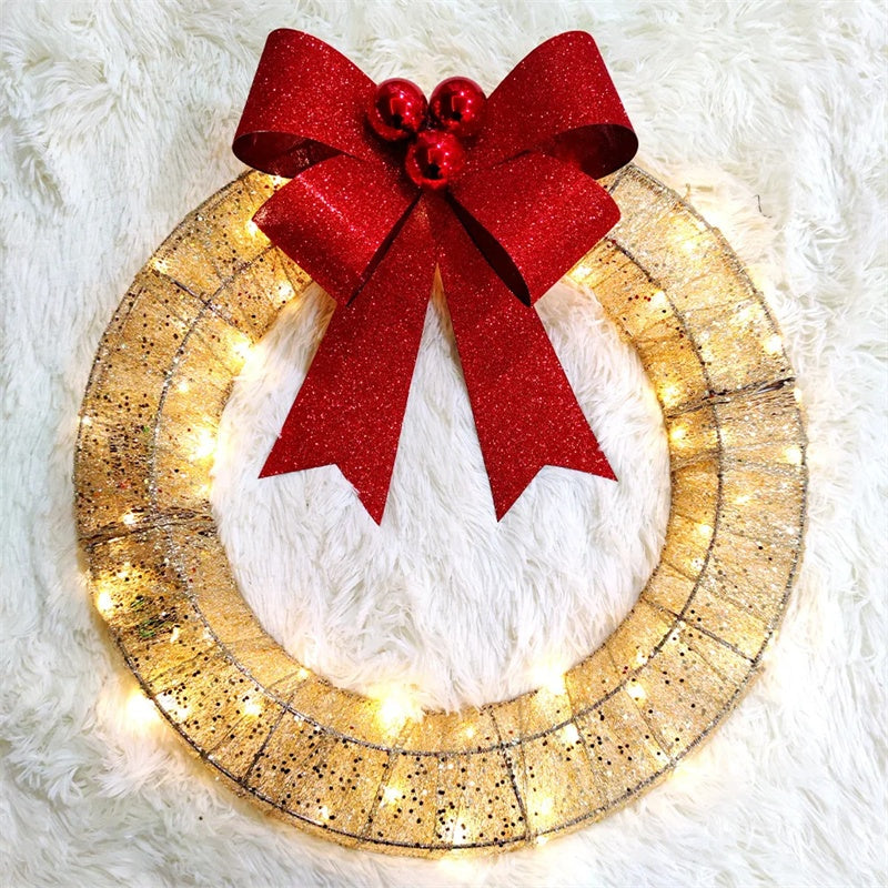 Illuminated Christmas Wreath, 19.7-Inch Handmade Design with 140 LED Lights