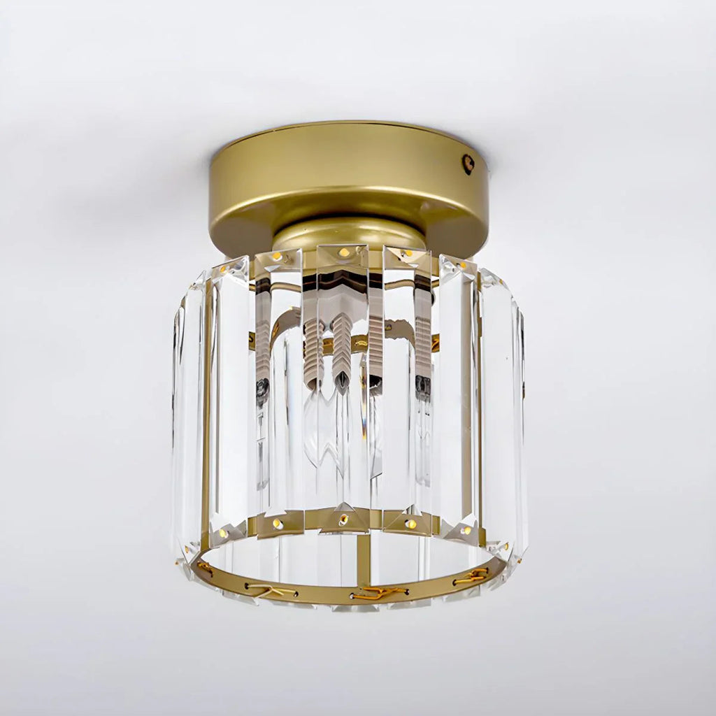 Modern Crystal Ceiling Light with Gold and Black Accents – Stylish Lighting for Your Home