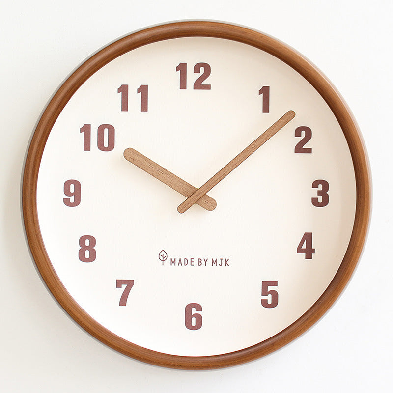 Natural Wooden Round Silent Wall Clock Deco Clock