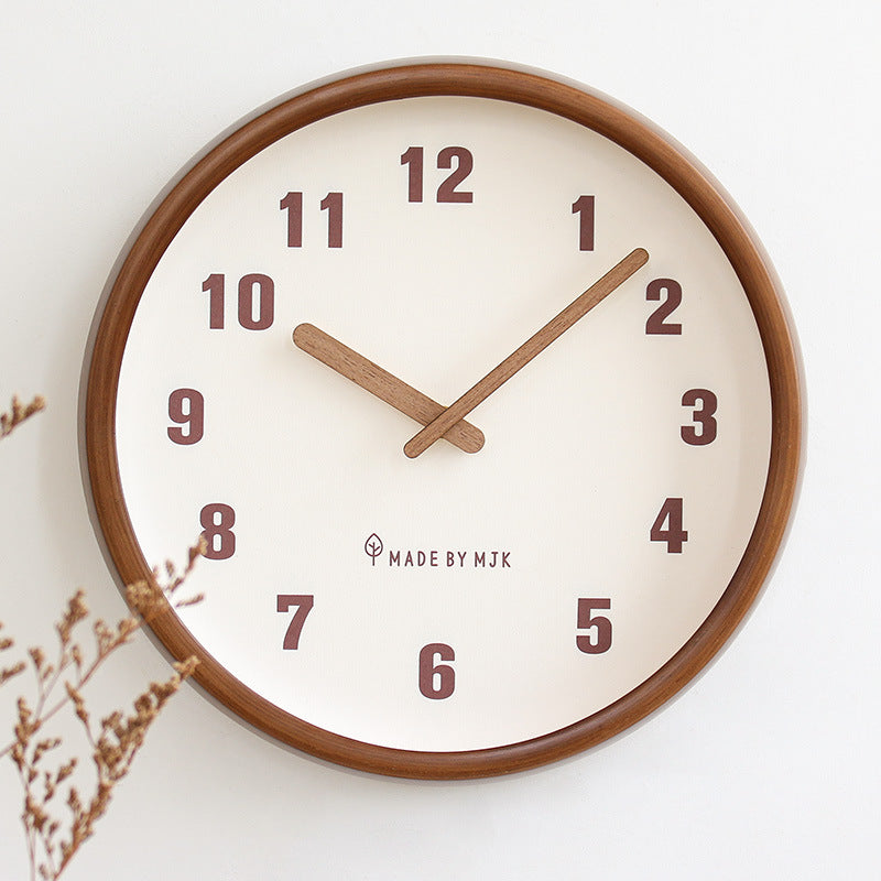 Natural Wooden Round Silent Wall Clock Deco Clock