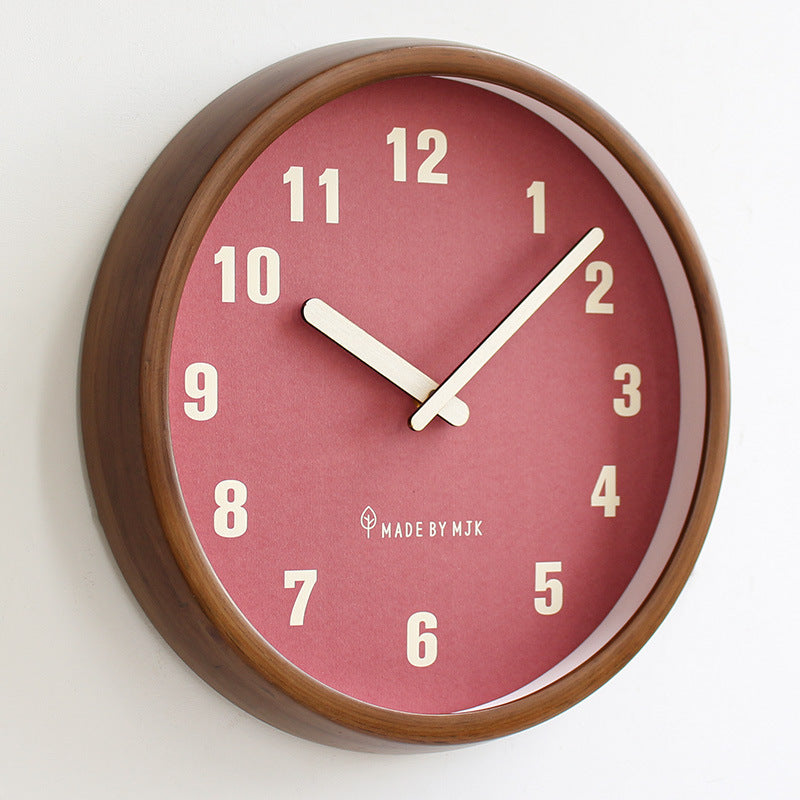 Natural Wooden Round Silent Wall Clock Deco Clock