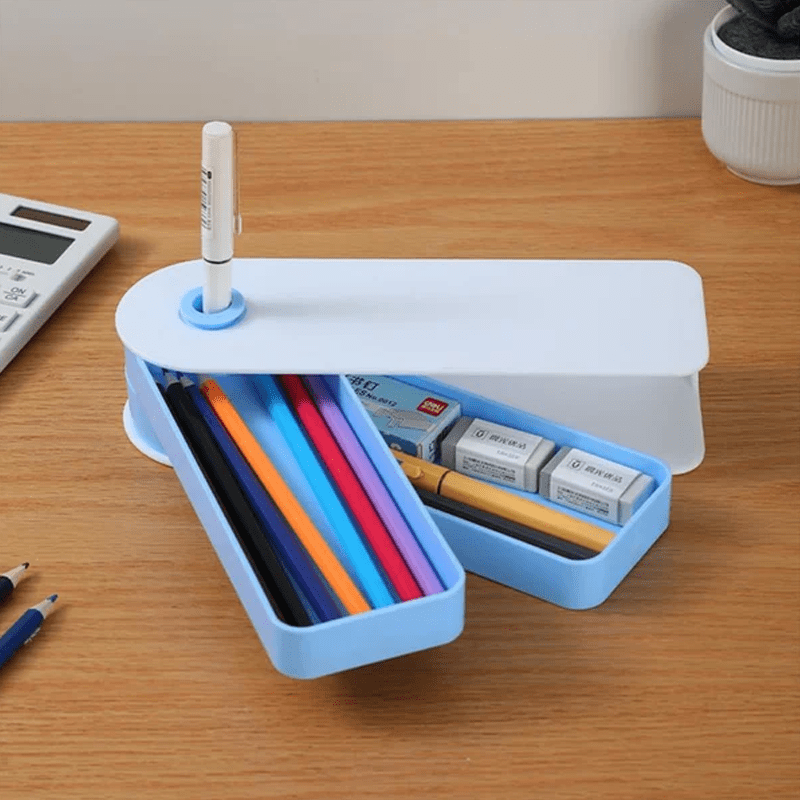 Swivel Under-Desk Drawer with Double-Layer Storage