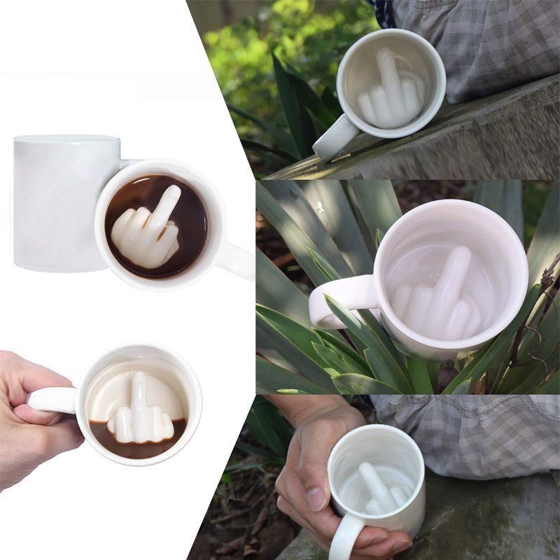 Personalized ceramic long finger cup