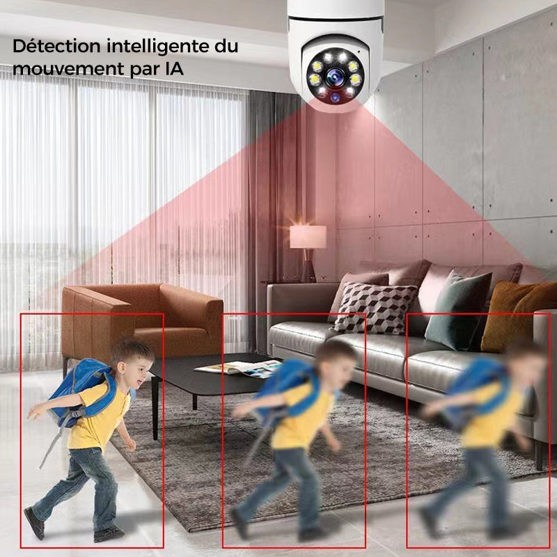 Wireless security camera without cables with light bulb