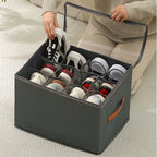 Collapsible Shoe Organizer Box with Transparent Cover and Adjustable Dividers