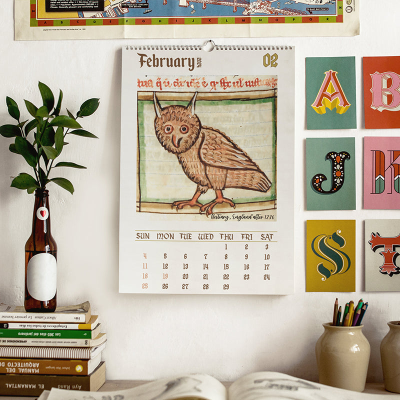 Strange medieval owl calendar 2024