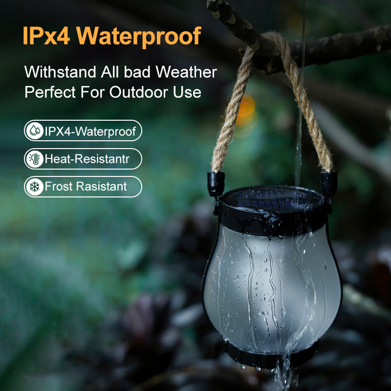 Solar Outdoor Hemp Rope Flame Lamp