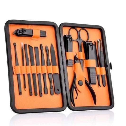 15-piece professional manicure set with travel case