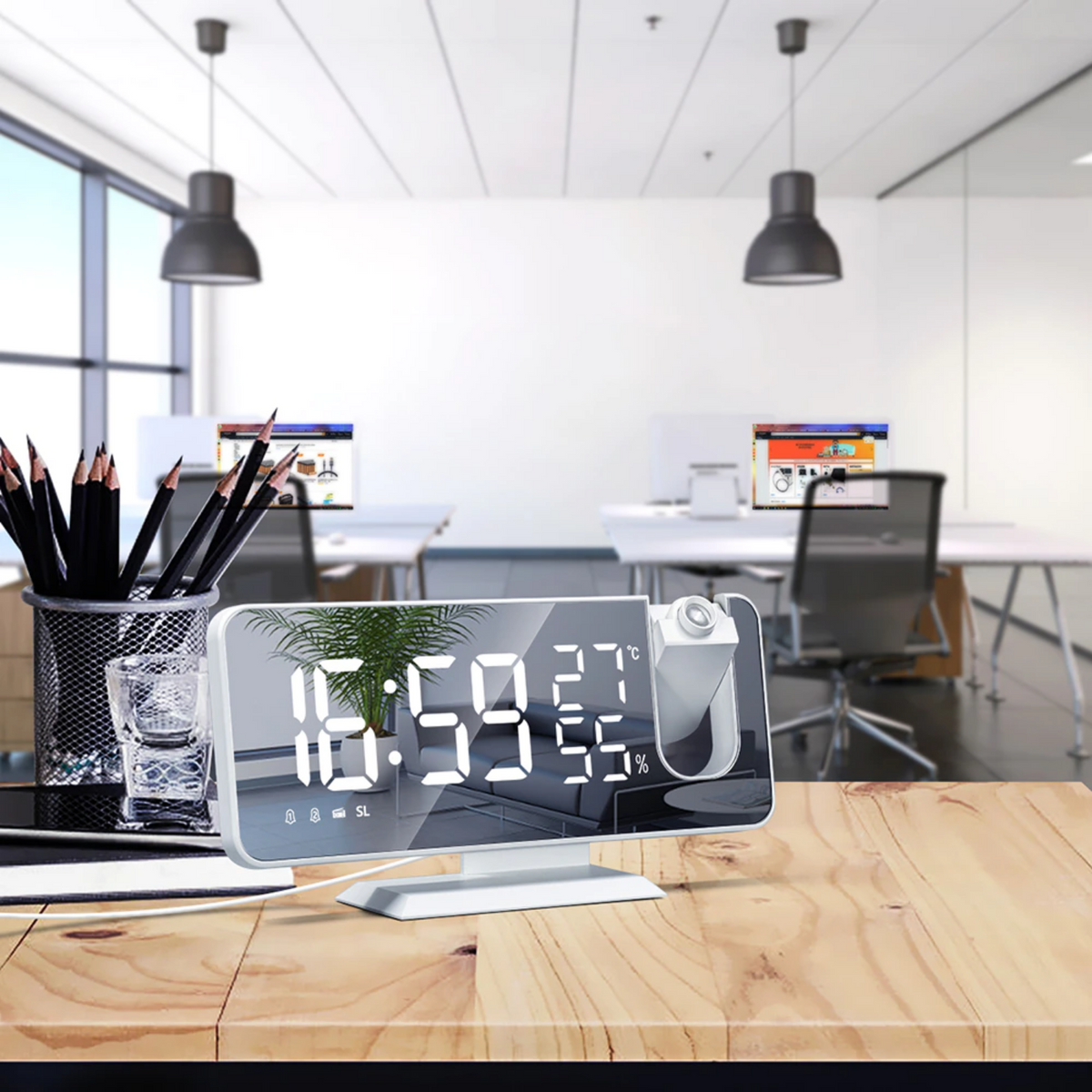 Astronatic™ Alarm Clock - LED Screen with 180° Projector