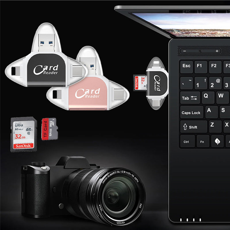 Universal 4-in-1 Sd Tf Card Reader