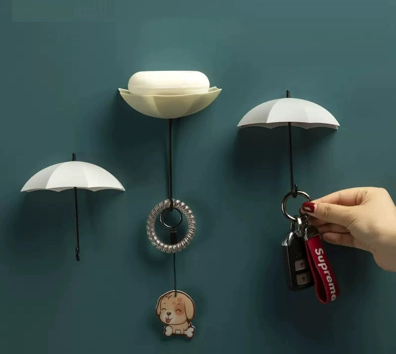 Cute Umbrella Wall Hook - No-Drill Key & Coat Hanger