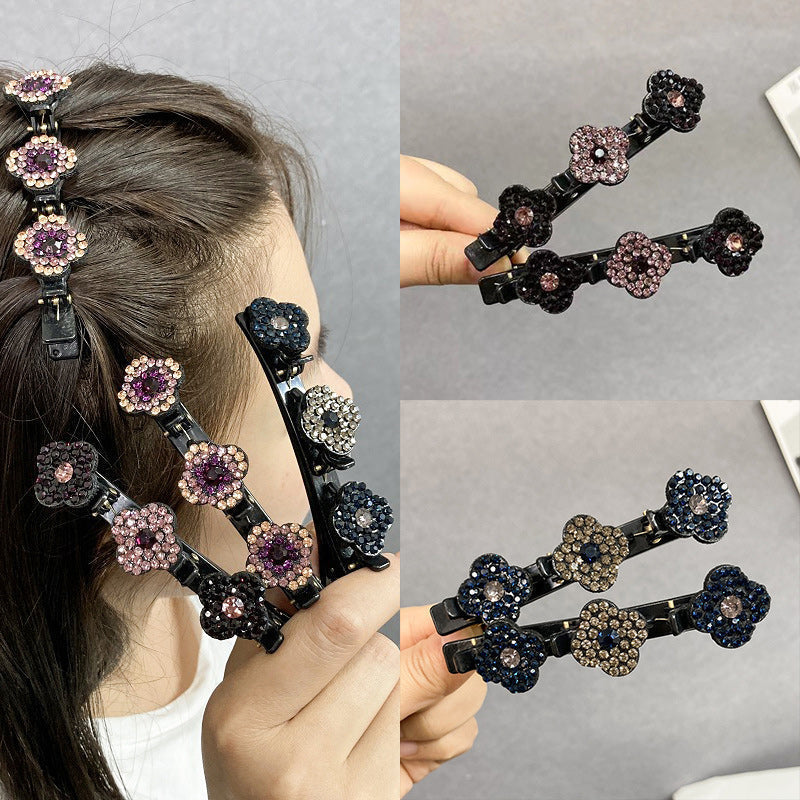 Hair clip with crystal flower